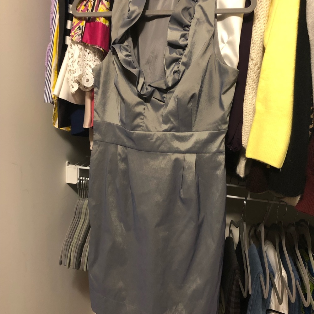 Iridescent Silver Ruffle Dress - Picture 2 of 5